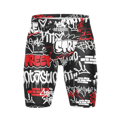 Men's Jammers Racing Swimsuit Swim Trunks Beach Tights Shorts Athletic Training Swimwear Sports Swimming Rash Guards Pants