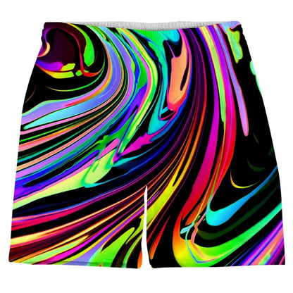 Colorful Graffiti 3D Printed Surfing Board Shorts Cool Summer Street Swim Trunks For Men Kids Travel Beach Shorts
