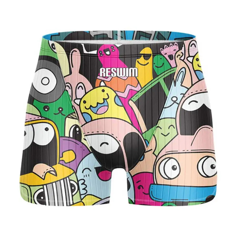 Funny Swimming Trunks Swim Jammer Swimsuit Shorts Summer Men's Athletic Training Swimwear Boys Surfing Pants Beach Tights Shorts