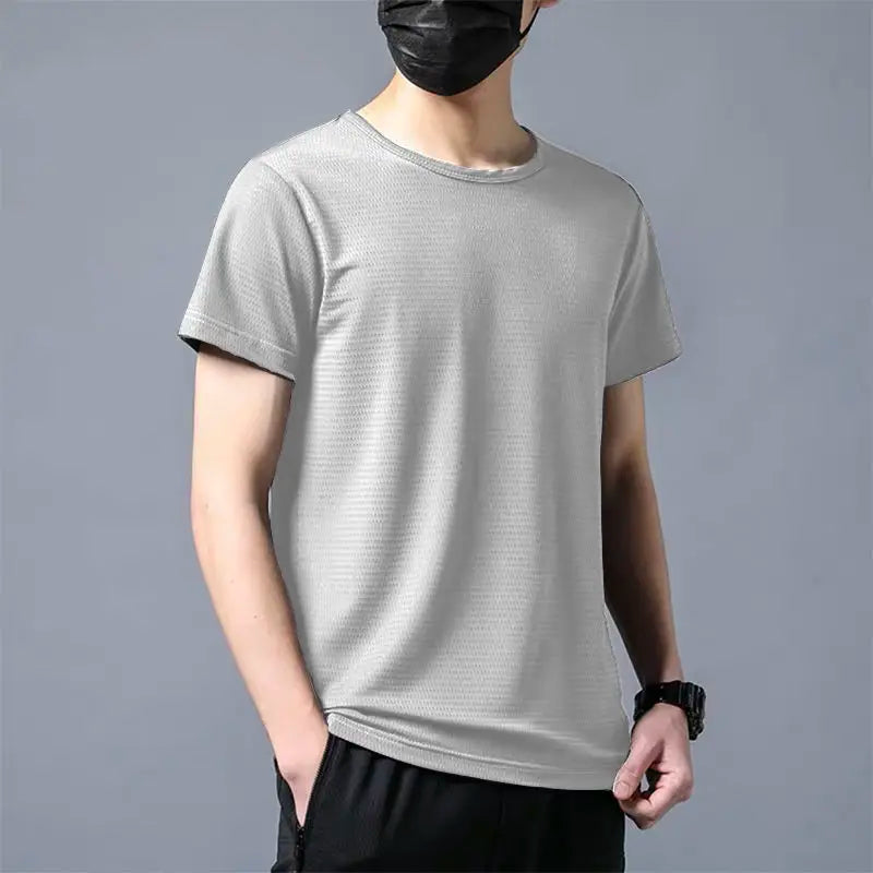 Plus Size 10XL 150KG summer Men sports Quick dry tshirts Short sleeve hole Breathable out door tees large size elasticity tops