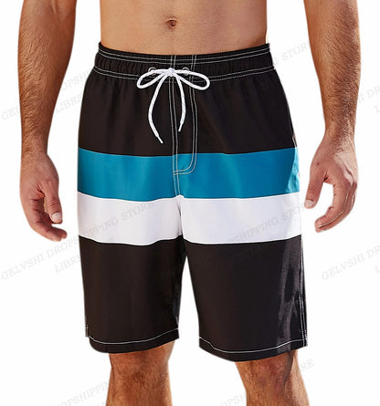 Men's Swimming Shorts Stripe 3d Surfing Board Short Kids Beach Shorts Men Swim Trunks Masculina Sports Fitness Pants Boy Briefs