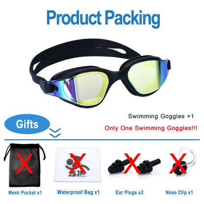 Unisex Adult Swimming Goggles – Anti-Fog Swim Glasses for Men & Women – Adjustable Silicone Waterproof Professional Swim Eyewear