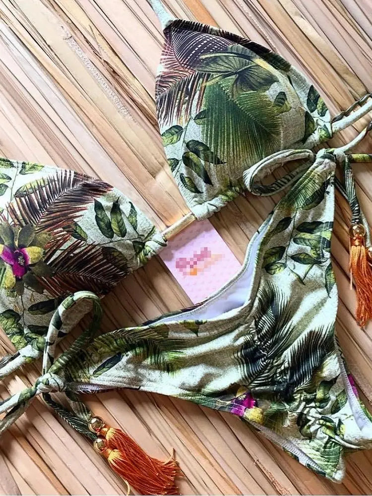 Bikinis Set Women Swimsuit Bandage Two-Piece Swimwear Brazilian Biquínis Beachwear Bathing Suit