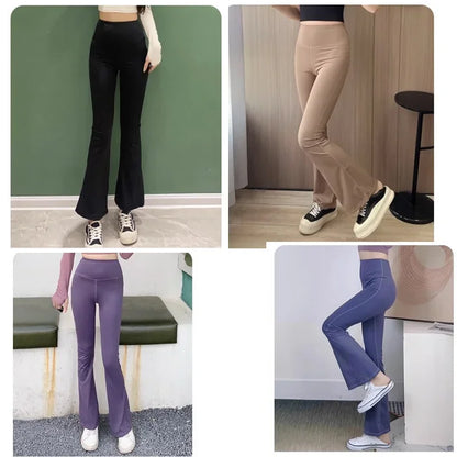 Aiithuug Fleece Warm Yoga Pants Gym Legging Super Stretchy Bell Bottoms Bootcut Yoga Leggings Yoga Flare Leggings Workout