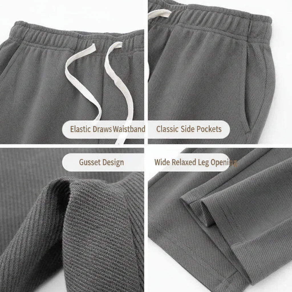 Men's Loose Straight Pants Diagonal Stripes Elastic Waist All-match Ankle Length Pants Spring Autumn Casual Outdoor Sweatpants