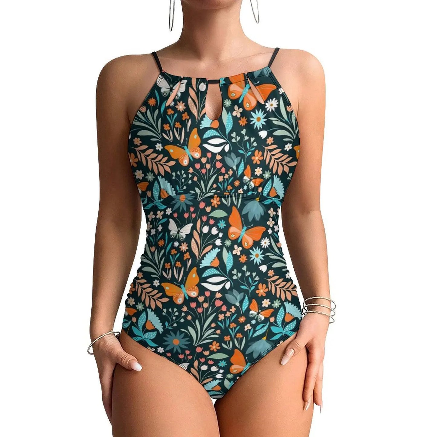 Blue Butterfly Swimsuit Cute Animal Push Up Swimwear One Piece Beach Bathing Suits Swimsuits Sexy Design Beachwear Plus Size XXL
