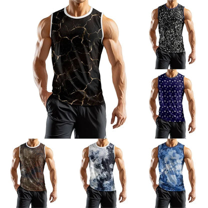 Fashion 3D Printed Graphic Summer Vest For Men Casual Street Star Graphic Loose Sleeveless Tee Gym Fitness Pullover Top 2025