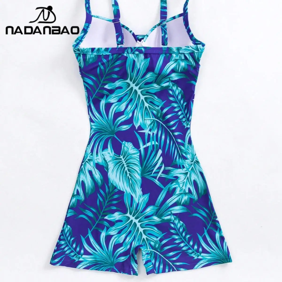 One Piece Swimsuits Women Swimwear Blue Floral Print Fashion Bodysuit Female Summer Backless Surfing Beachwear