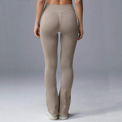 Flare Leggings Yoga Pants Women Bell-bottoms Tights High Waist Fitness Stretch Gym Workout Casual Sports Push Up Wide Legs
