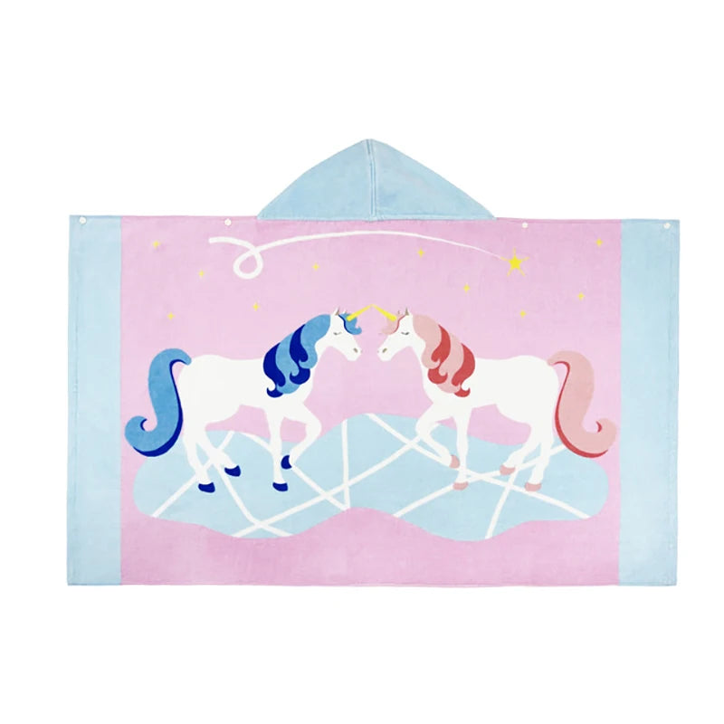 Cartoon Child Kid Hooded Cloak Infant Bathrobe Baby Bath Towel Robe Cotton Boy Girl Beach Robe Dinosaur Cape Newborn Wrap Blanket