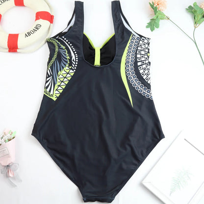 Swimsuit Vintage Design One Piece Swimwear Women Print Swimsuit Bathing Suit Plus Size Monokini Beachwear Bikini Set Female