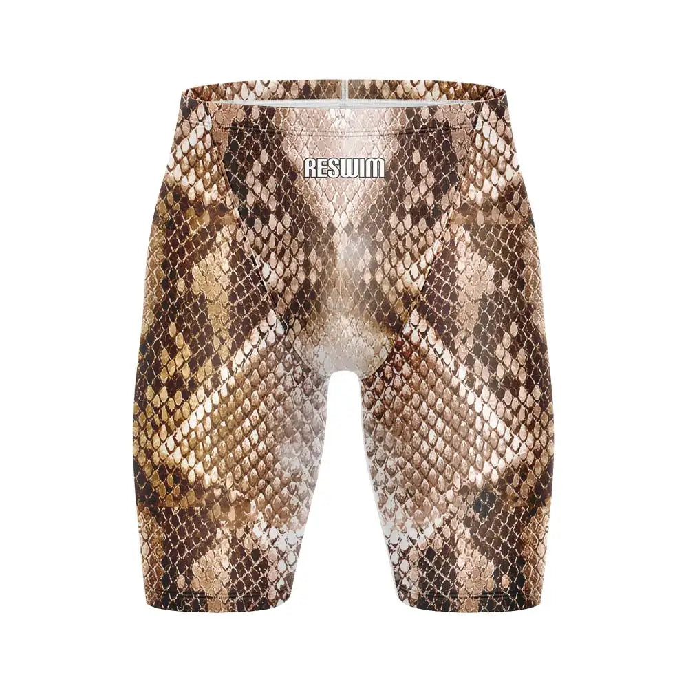 Summer Men's Printing Swim Jammer Shorts Athletic Training Swimsuit Beach Swimming Trunks Swimwear Lycra Tights Surfing Shorts