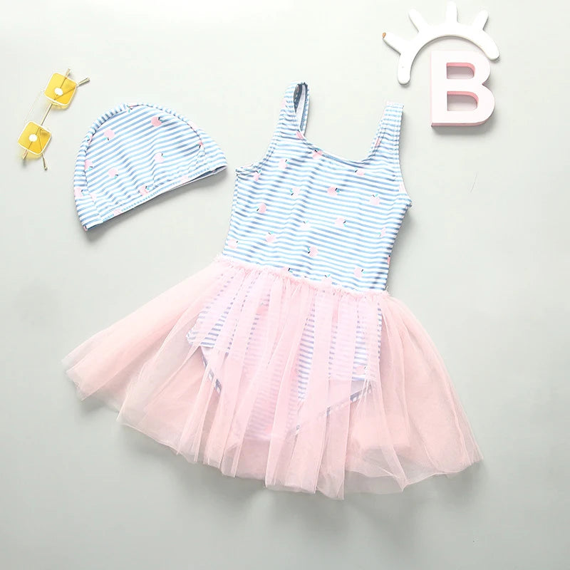 Baby Swimsuit UPF50 UV Protection Kids Swimwear for Girls Long Sleeve Bathing Suit Toddler One-Piece Cartoon Infant Beachwear