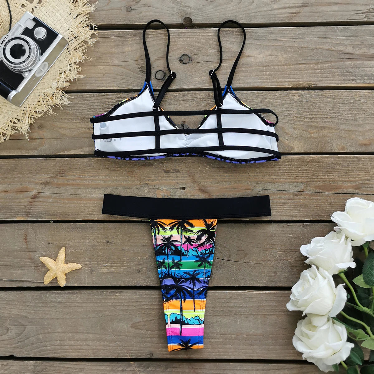 Brazilian Bikini Set Women Print Biquini Female Cut Bikinis Swimwear Push Up Swimsuit Bath Suit