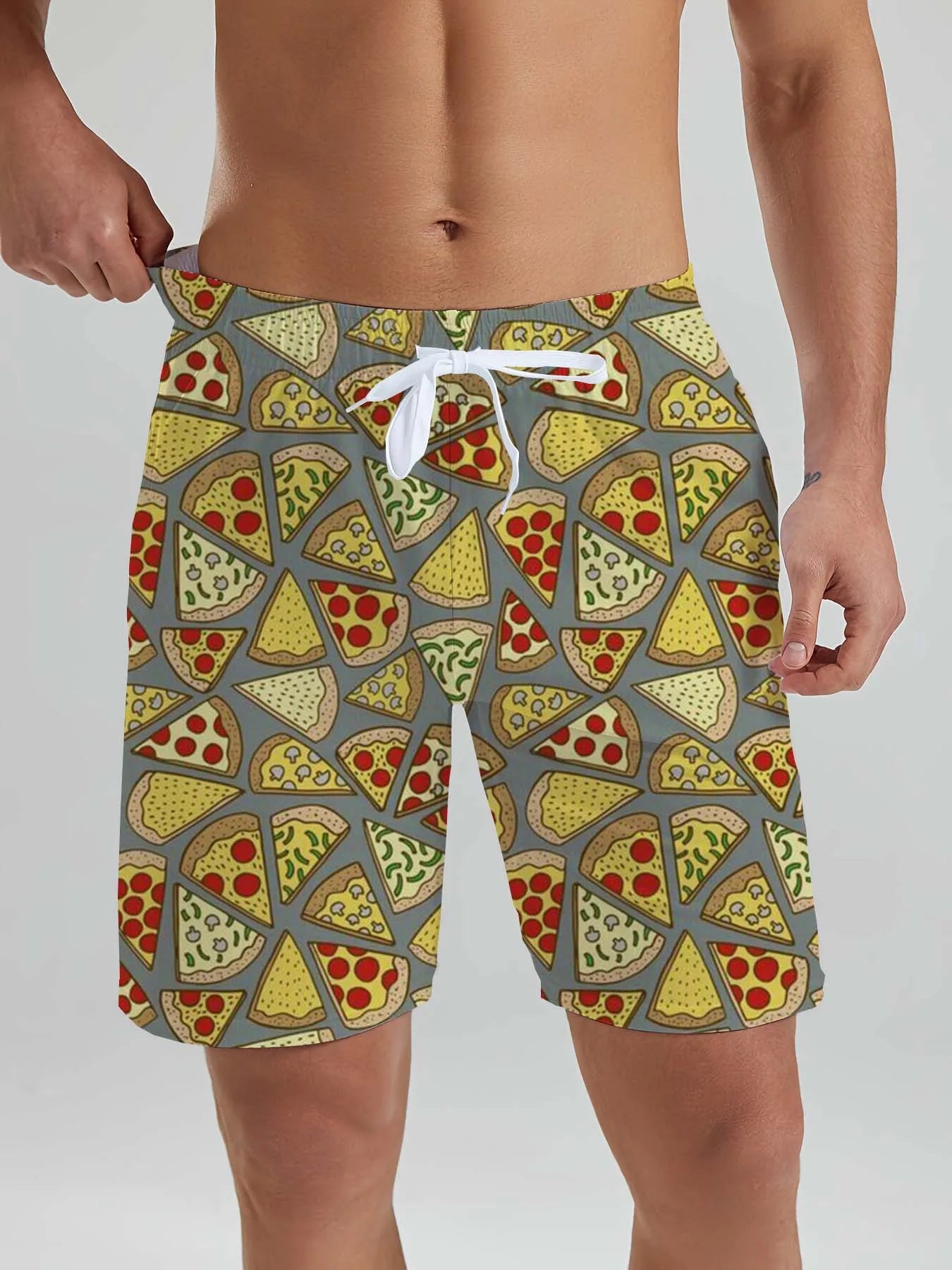 Fashion Fast Food Beach Shorts Men Cool Hawaiian Vacation Swim Trunks 3D Printing Snack Short Pants Summer Surf Board Shorts