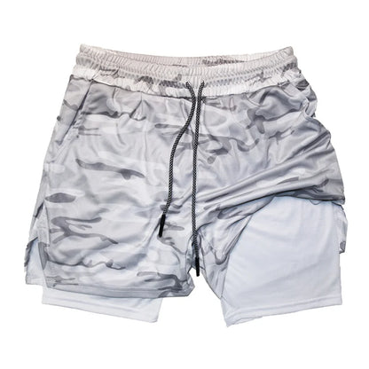 Men's 2 in 1 Running Shorts with Zipper Pocket Towel Loop Gym Athletic Shorts 5" Lightweight Quick Dry Workout Shorts with Liner