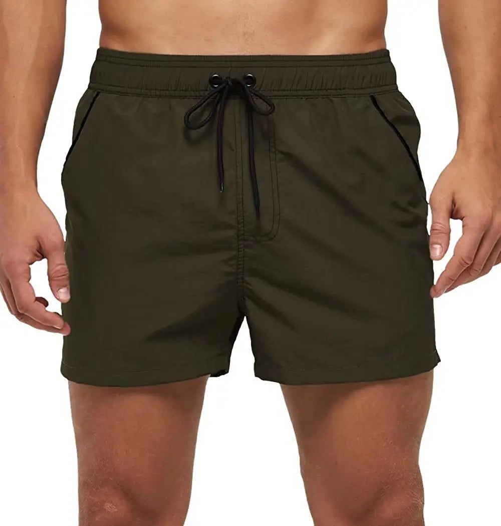 Men Summer Swim Shorts Swimwear Trunks Swimsuits Quickly Dry Surf Beach Board Elastic Waist Swim Pants Surfing Shorts with Mesh
