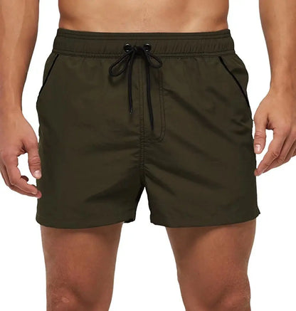 Men Summer Swim Shorts Swimwear Trunks Swimsuits Quickly Dry Surf Beach Board Elastic Waist Swim Pants Surfing Shorts with Mesh