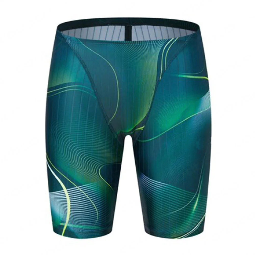 Summer Men's Swim Jammer Swimsuit Swimming Trunks Shorts Beach Tights Swim Pants Quick Dry Sports Running Surfing Diving Shorts