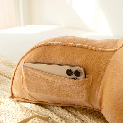 Large Reading Pillow Bed Rest Pillow with Detachable Neck Roll for Sitting in Bed or Couch Back Pillow for Watching TV/Gaming