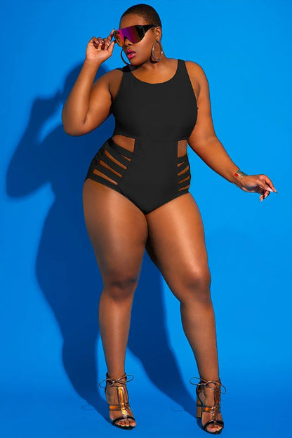 Plus Size Swimsuit Push Up Swimwear Women Bandage Bathing Suits Strappy Swimsuits Large Monokini