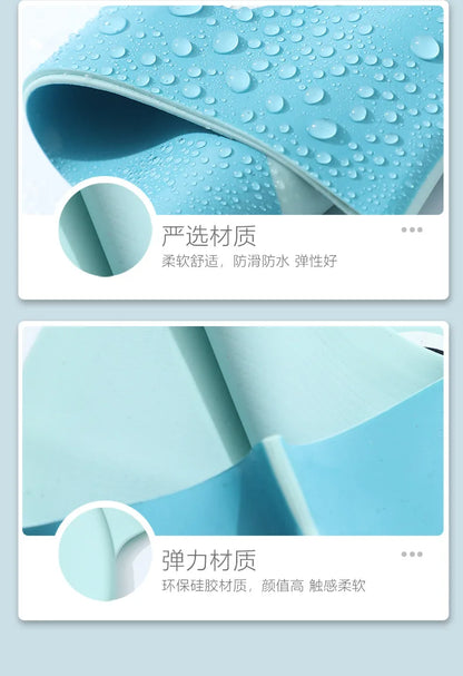 Cute Cartoon Dinosaur Kids Swimming Caps Boys Girls Swimming Cap Soft Silicone High Elastic Waterproof Children Swimming Cap