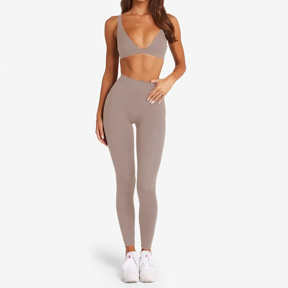 1/2PCS Contour Crop Sport Bra Women Yoga Sets Workout Gym Scrunch High Waist Fitness Push Up Shorts Running Avtive Suits XP187