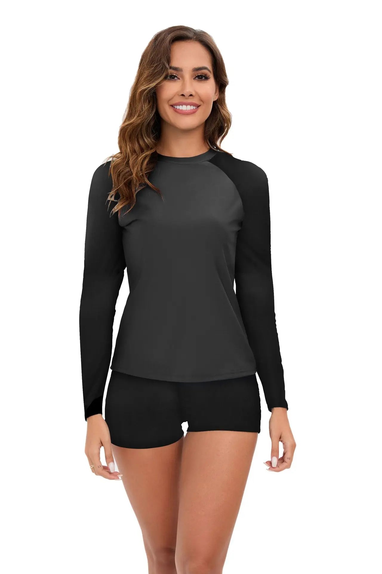New Women Split Swimwear Long Sleeve Printed Bikini Sexy Surf Sports Swim Suit