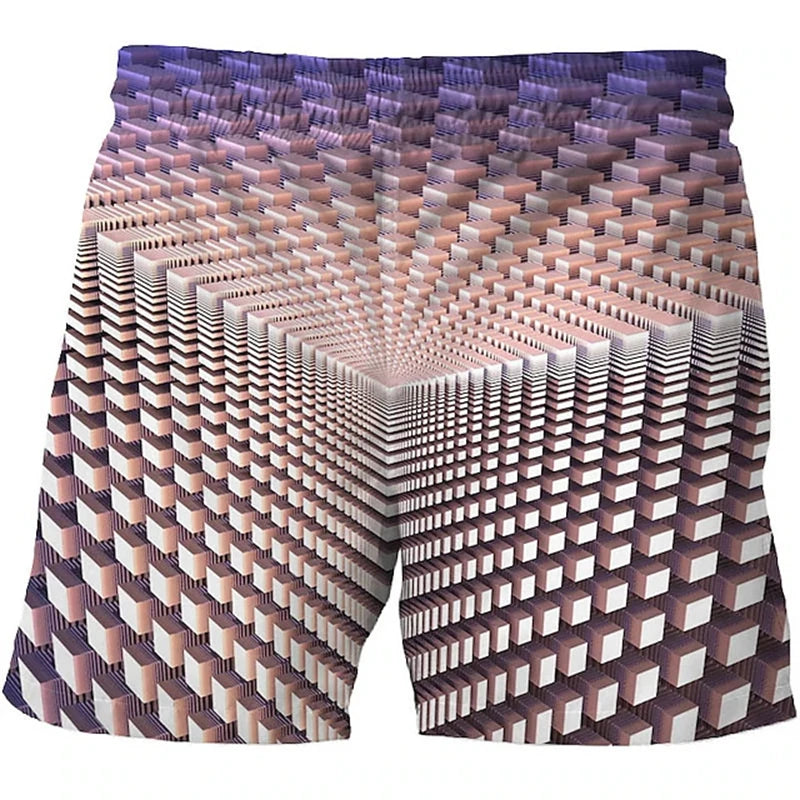 Summer Man Loose Beach Shorts 3D Print Flame Graphics Oversized Men Swimming Shorts Fashion Casual Quick Drying Male Short Pants
