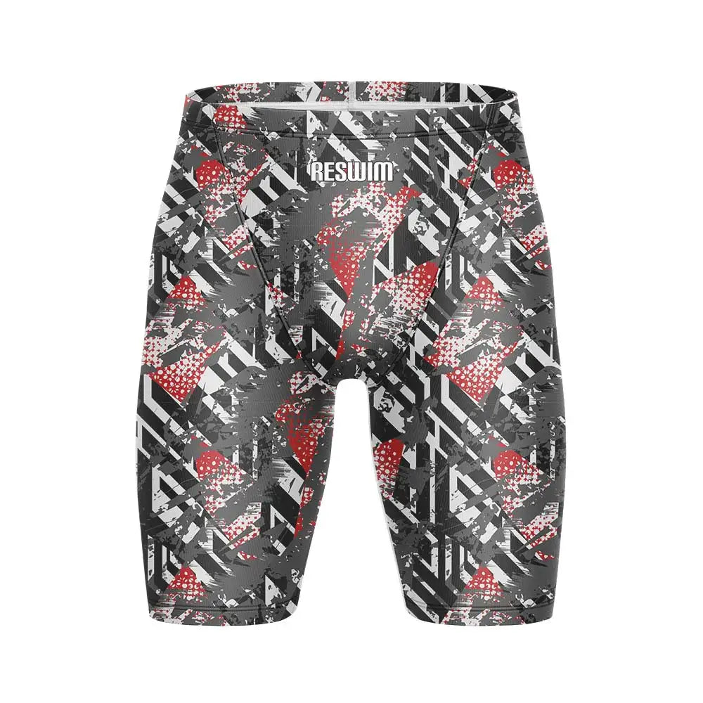 Men's Print Jammer Swimsuit Swimming Trunks Beach Tights Shorts Athletic Training Swimwear Sports Swim Rash Guards Pants