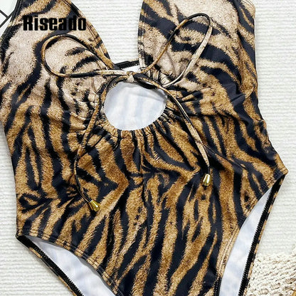 Women's One Piece Swimsuit Plunging V Neck Bathing Suits Halter  Adjustable Strap