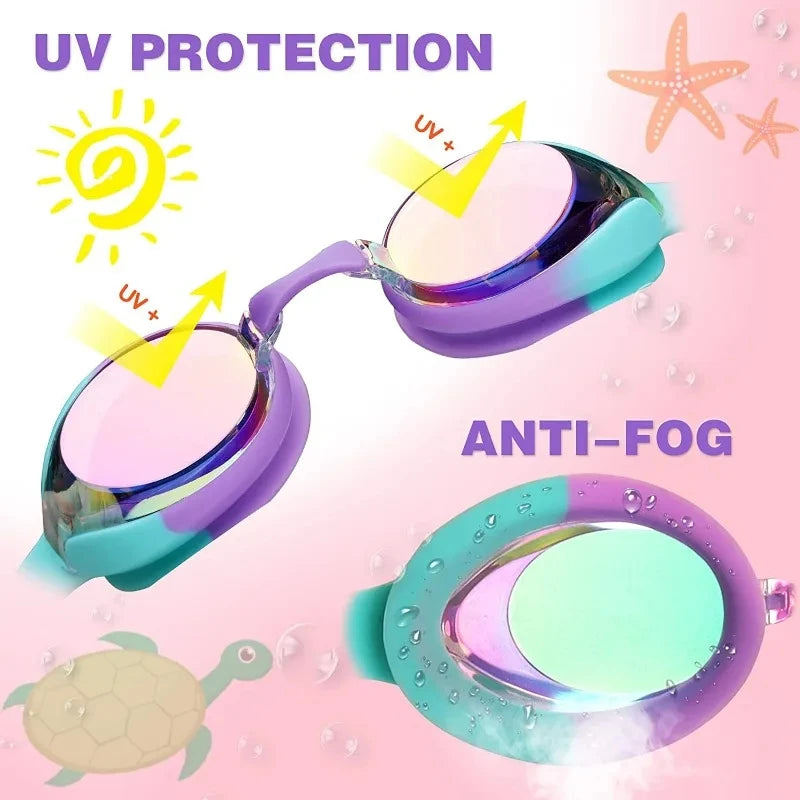 Children's Swim Goggles Electroplating High Definition Anti-fog Waterproof Comfortable Block Bright Light Vision Large Goggles