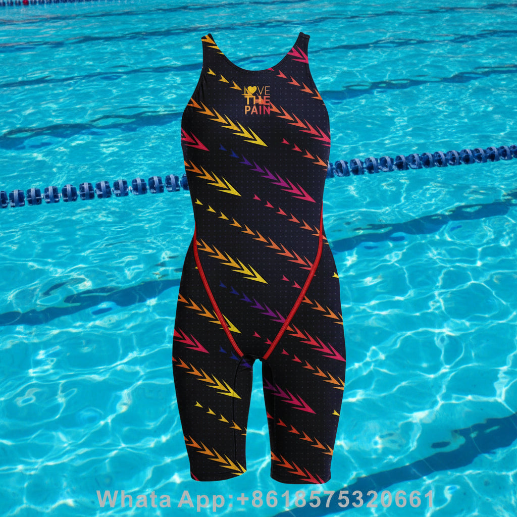 Competition Training Back Tech Suit Swimsuit Neck To Knee Women's Open Back Comfort Straps Swimsuit One-piece Jumpsuit Swimsuit