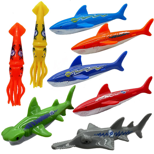 Summer Diving Training Toys Torpedos Sharks Octopus Underwater Water Games Training Swimming Pool Gifts Set Toys For kids