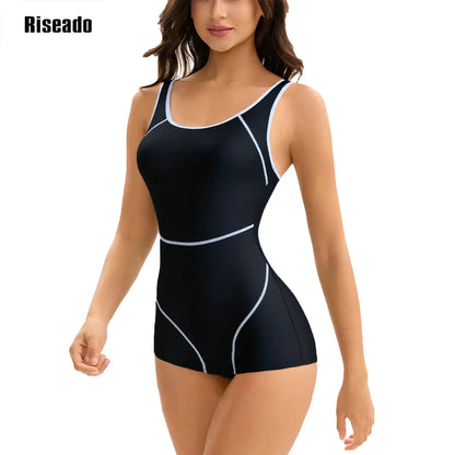 Women's Boyleg Sport One Piece Swimsuit Athletic Swimwear Training Bathing Suit