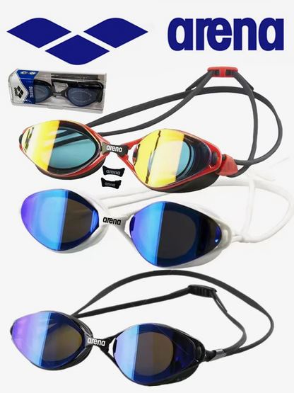 ARENA professional waterproof and anti fog high-definition adult swimming goggles silicone swim cap