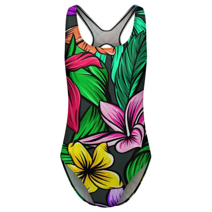 Tropical Swimsuit Flower Print Swimwear One-Piece Fitness Custom Bodysuit Hollow Out Bathing Suit Female Push Up Beachwear