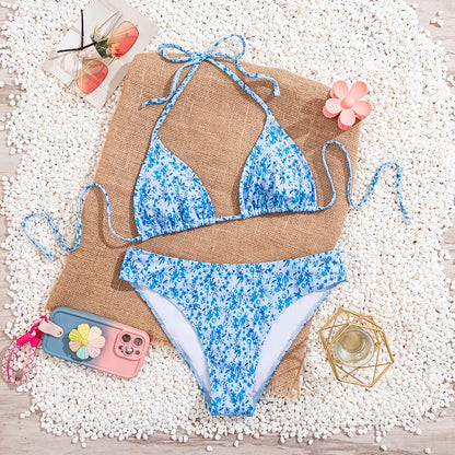 Bikini's Multi Color Choice Bathing Suit Women Dot Cheetah Print Split Swimsuit Backless Lace Up Beachwear Fashion Holiday Bikini Set Summer