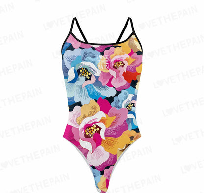 Love The Pain Spaghetti straps Women Swimwear Back Swimsuit One Piece Comfortable Suit printing Functional Swimwear