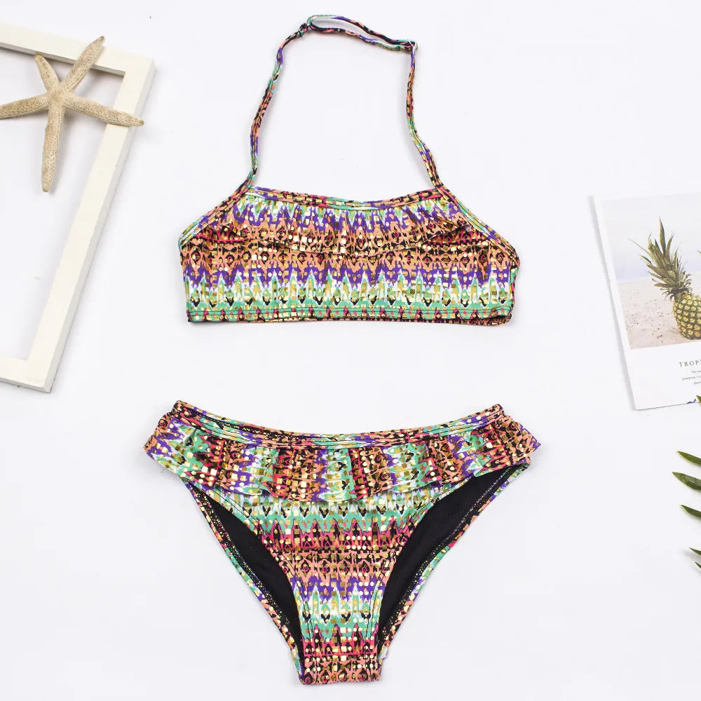 Multi Style Multi Colour Kids Girls Bikini Set 2025 New Print Girls Kids Swimwear Swimsuit Summer Children  Bathing Suit