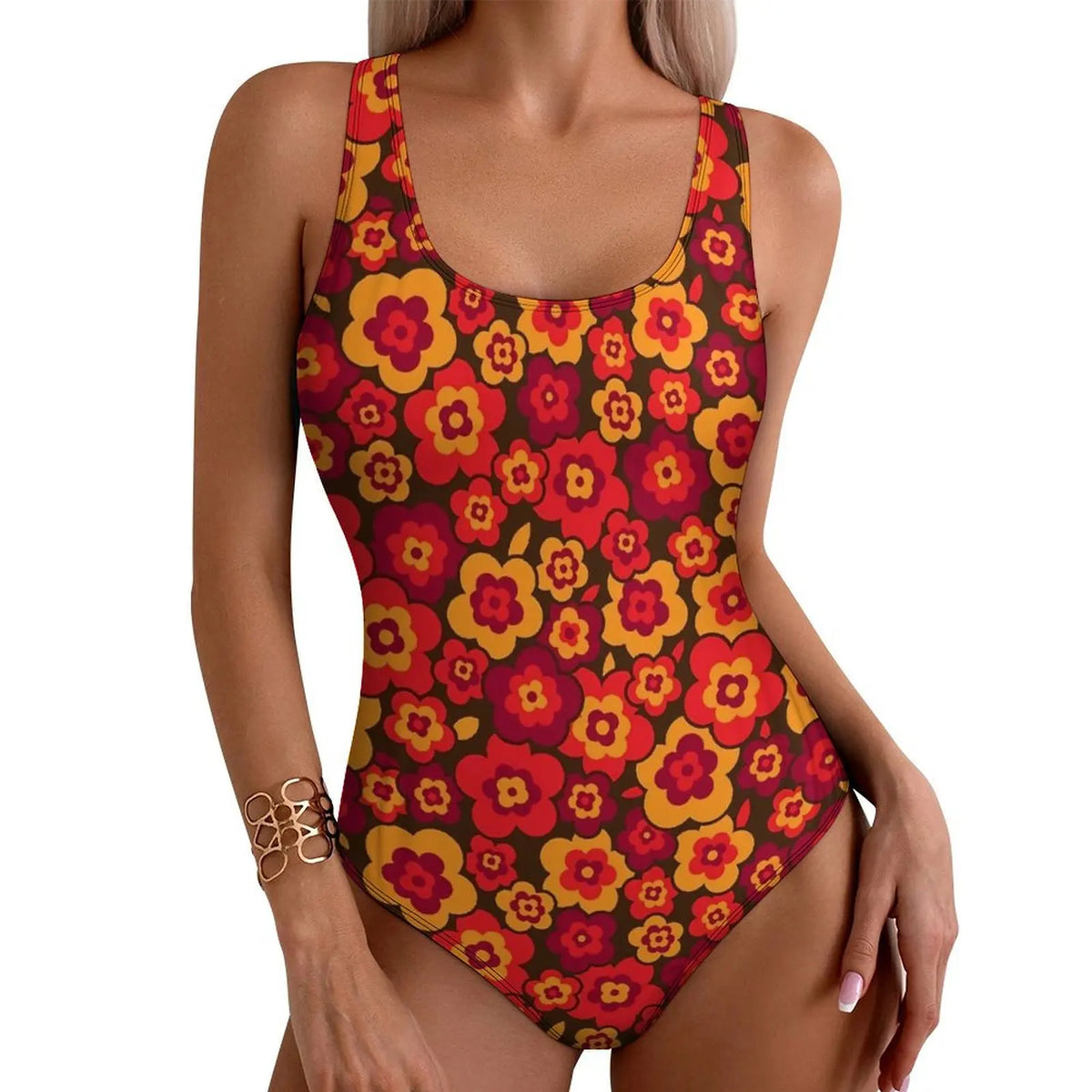 Colorful Floral Print Swimsuit Glowing Garden Push Up Swimwear One-Piece Beach Bathing Suit Swimsuits Sexy Design Beach Outfits
