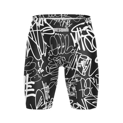 Men's Swim Jammer Athletic Practice Knee-Length Swimsuit Shorts Beach Tights Shorts Swim Pool Pants Swimming Trunks Swimwear