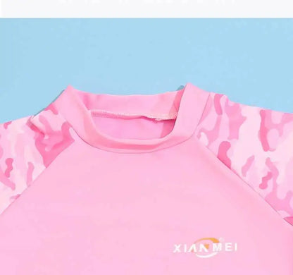 Children's Camouflage Print Swimsuit, Two Pieces Swimsuit, Sports Swimwear, Korean Version, Girls Fashion