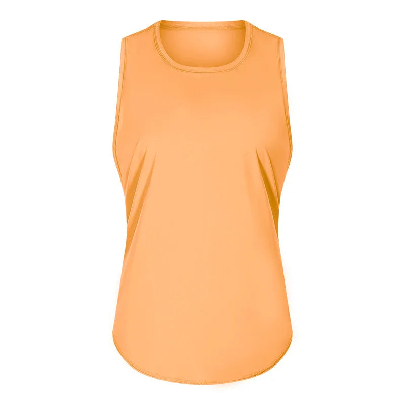Women Summer  Open-Back Yoga Vest for  Loose-Fit and Moisture-Wicking Sleeveless   Running Fitness Shirt