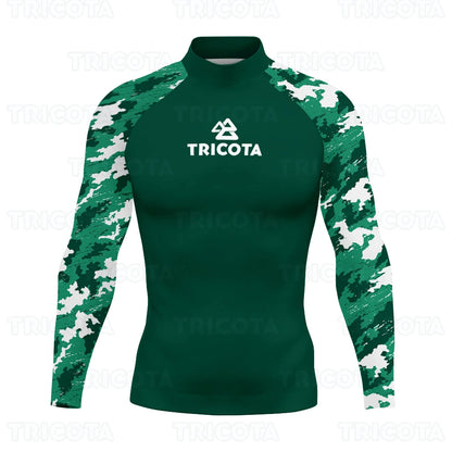 Swimming Rashguard Surfing T-shirts Men Long Sleeve Rash Guard Basic Skins Swimwear UV Protection Beach Diving Surfing Clothing