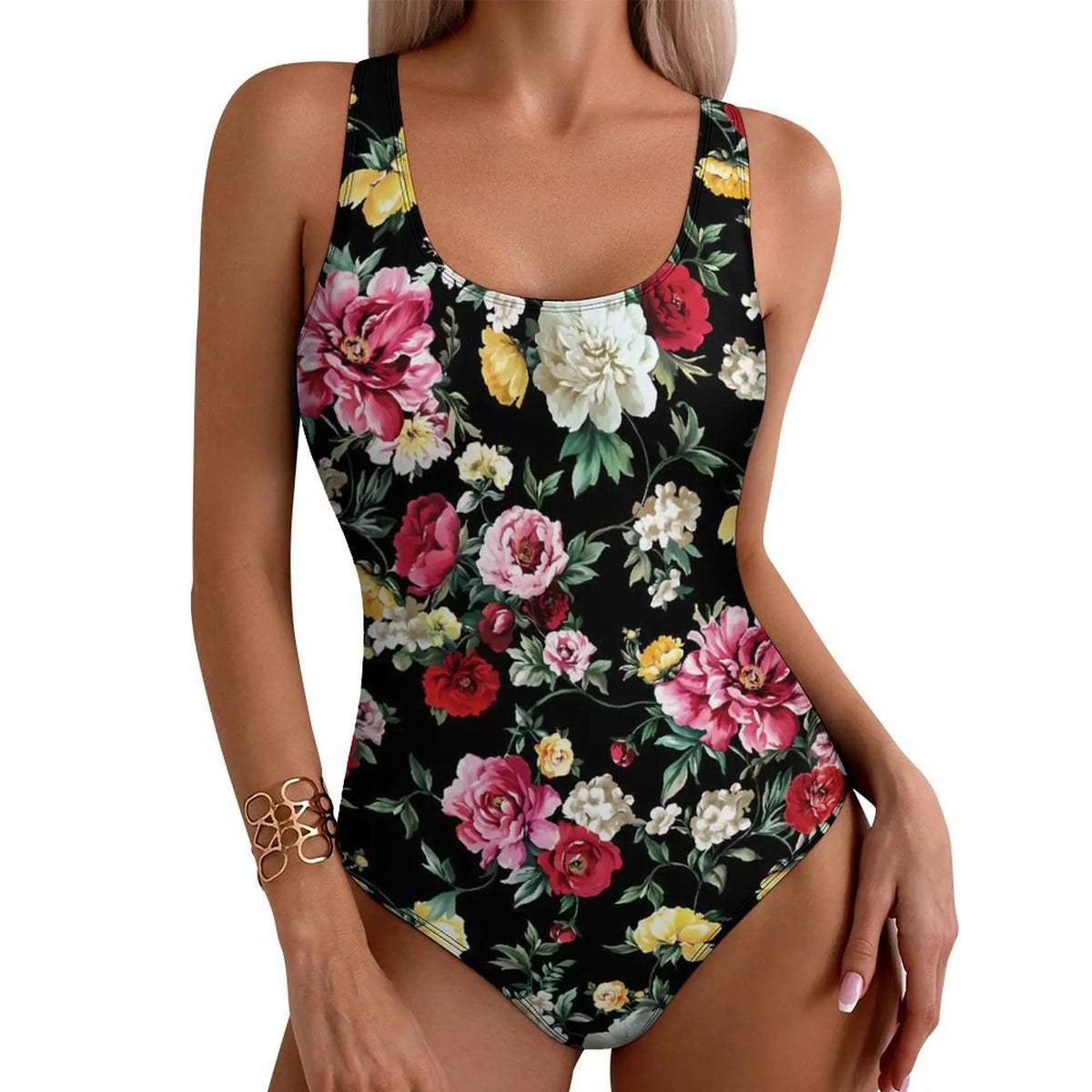 Colorful Floral Print Swimsuit Glowing Garden Push Up Swimwear One-Piece Beach Bathing Suit Swimsuits Sexy Design Beach Outfits