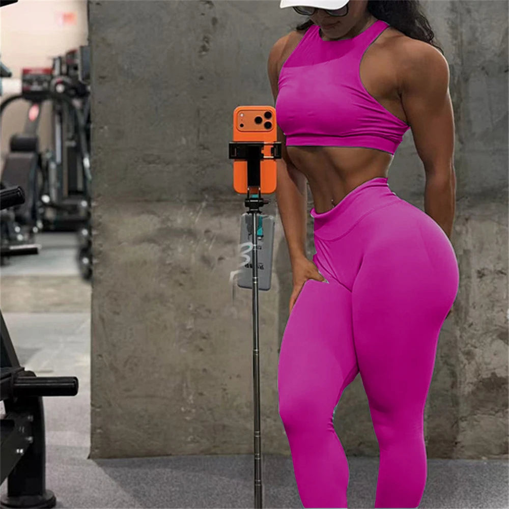 Nologo D-Dynamic Racer Bra Orchid Dusk Yoga Set Sage Seamless Back Legging Ribbed Underband Fitness Shorts Gym Active Wear