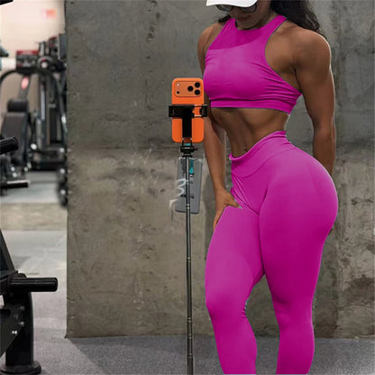 Nologo D-Dynamic Racer Bra Orchid Dusk Yoga Set Sage Seamless Back Legging Ribbed Underband Fitness Shorts Gym Active Wear