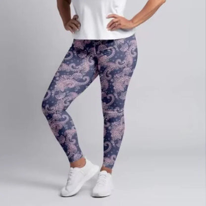 Women High Waist Elastic Pants Fashion High Waist 3D Print Fitness Yoga Gym Leggings