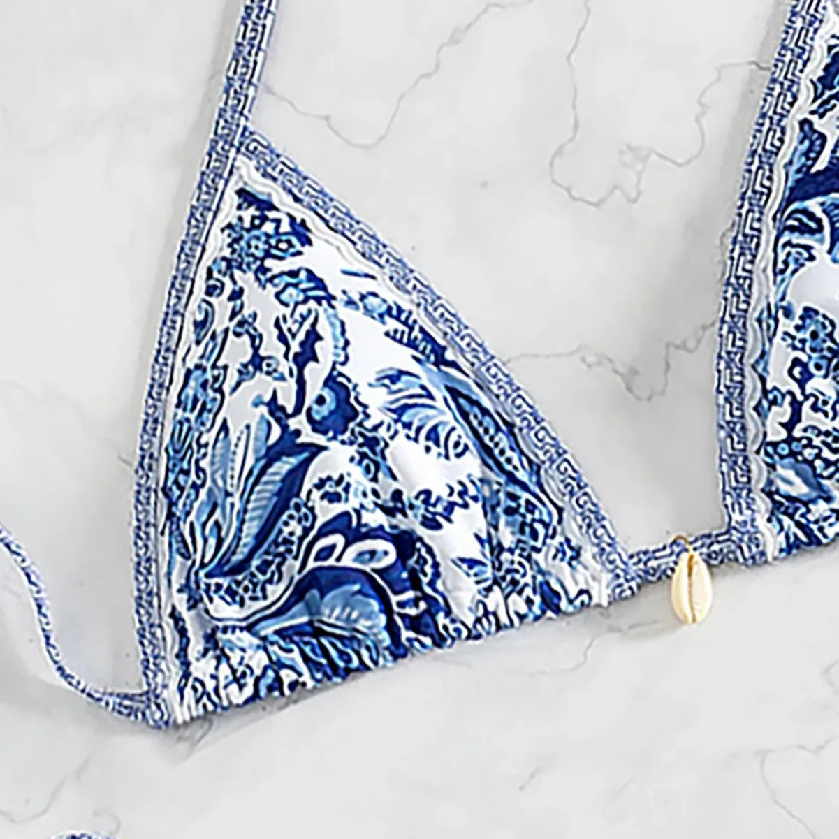 Triangle Bikini Set - Floral Print Push Up Swimsuit & Brazilian Bottoms
